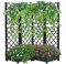 Mingone Hochbeet mit Rankgitter & Selbstbewässerung, 113×40×136 cm - Pflanzkasten für 4 Töpfe, wetterfest & UV-beständig, ideal für Garten/Balkon (Schwarz)