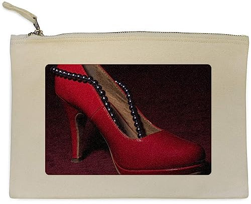 'Hochhackiger Schuh & Schwarze Perlen' Clutch/Makeup-Fall (CL00014146)
