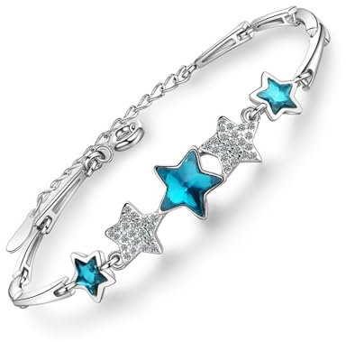 DGUSO Stern Armband, Damen Armband, Armband Silber, Armband Damen Silber 925 Einstellbar Geburtstagsgeschenke zum Valentinstag für Mädchenmütter