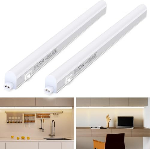 Aigostar Luces para Armarios 8W 960lm LED, Luz Blanca Neutra 4000K, 230V Tira LED Mueble Con Interruptor, para Cocina, Vestidor 573 * 22 * 30mm, 2 Pcs