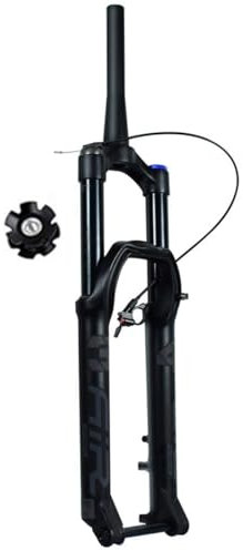 27,5 Zoll Tourbike Federgabel 1-1/2 Zoll konisch Mountainbike Vorderradgabeln Stoßdämpfer Reise 160 mm Laufschaft 15 x 100 Handdrahtsteuerung (Farbe: schwarze Fernbedienung, Größe: 69,8 cm)