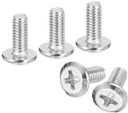 QUARKZMAN Vis À Tête Plate Ronde M4X10mm Tête Phillips, 20 Pièces, Acier Inoxydable 304,À Machine À Entraînement Phillips Filetage Complet Finition Brillante Boulon de Connexion pour Meubles