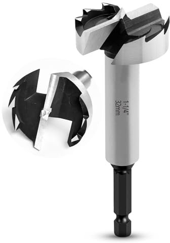NICAVKIT Professional Forstnerbohrer 32mm für Holz,32mm Forstner bohrer Bit Holz Lochschneider mit Sechskantschaft, Holzbohrer Topfbohrer Kunstbohrer für Holz