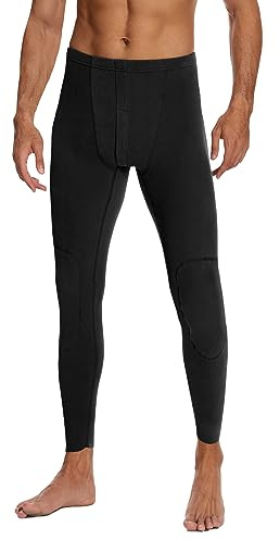 SIHOHAN Mutande termiche da uomo, lunghe, da uomo, a gamba, comode, con imbottitura lunga, termica, da uomo, taglie S-4XXL, Nero-03., M