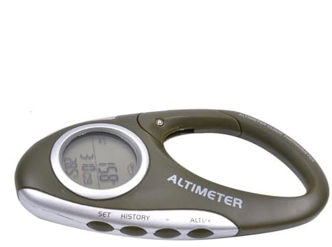 Tragbares Barometer für Wandern – elektrischer Höhenmesser, multifunktional, mit Uhr, Zubehör für Wanderungen, Karabiner, Höhenmesser für Outdoor-Enthusiasten