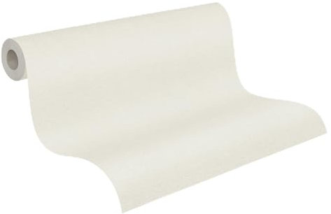 Livingwalls papier peint DESIGNDROP - papier peint intissé préencollé de couleur unie en blanc, crème - 10,05m x 0,53m - papier peint uni pour différentes pièces - 785752