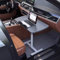 LJFDXD Table Pliante pour Camping-Car, Table de Repas Pliable à Hauteur Réglable, Poste de Travail Informatique avec Support en Tube d'acier et Plateau en MDF(Gray,48x30cm)