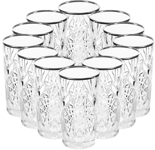 Libbey Hobstar 12 Stück Longdrinkgläser (473ml groß) Cooler Glas, Wasserglas, Cocktailglas, Trinkgläser