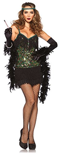 Leg Avenue Pfauenpailletten-Flapper-Kleid, Kostüm, Größe M, Mehrfarbig