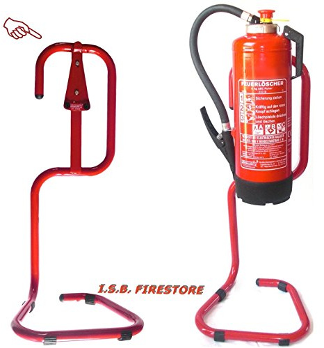 Feuerlöscher-Ständer für 6/9/12 kg Geräte rot lackiert rund gebogen von ISB Firestore