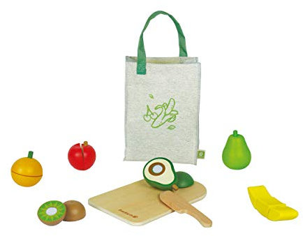 EverEarth Obst-Set aus nachhaltigem Holz – Spiellebensmittel für Kinderküchen – Umweltfreundliches Spielzeug mit unbedenklichen Wasserfarben – Lernspiel für Rollenspiele – EE33771