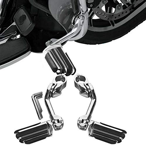 Tcmt Long coudé Highway Piquets de pied support de fixation pour moto Footpeg Repose-pieds Ensemble pour Honda Harley Suzuki Barre de 1–1/10,2 cm 32 mm
