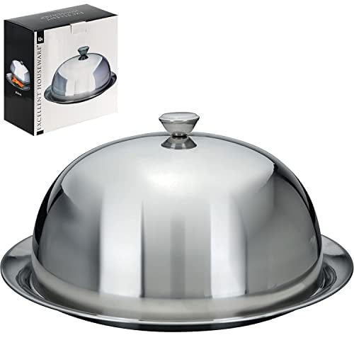 Food Cover Dome Plate Restaurant Stainless Steel Cloche Serving Dish Bell Jar