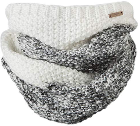 Barts Damen Tulip Col Schal, grau (Bicolore Grigio e Bianco Con Pompom di Pelo Bianco), Uni