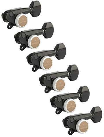 Gotoh Magnum Lock-Trad 6-In-Line Guitar Tuners, Black