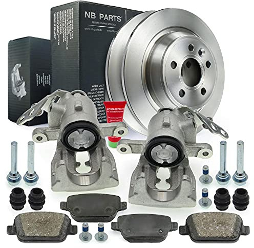 NB PARTS Bremssättel Bremsscheiben Bremsbeläge hinten passend für Ford Focus Galaxy Kuga Mondeo 4