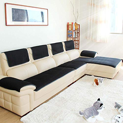 Sofabezug Für ledercouch, Multi-Size Rechteckige Möbel Protector Slipcover Für Haustiere, Kinder, Hunde - Sofa und Sessel-schwarz 60x150cm(24x59inch)