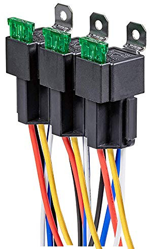 Gebildet 3 pezzi 12V Auto Fusibile Relè con Presa Filo, 30A ATO/ATC Fusibile a Lama, 5 Pin SPDT On/Off Relè Elettrici Automobilistici con 12AWG Filo Pesante