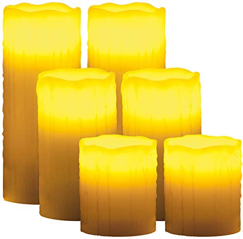 Lunartec Flackerkerze: 6er-Set LED-Echtwachskerzen mit Funk-Fernbedienung (LED Kerze Timer, LED Kerzen-Set mit Fernbedienung, Fernbedienungen)