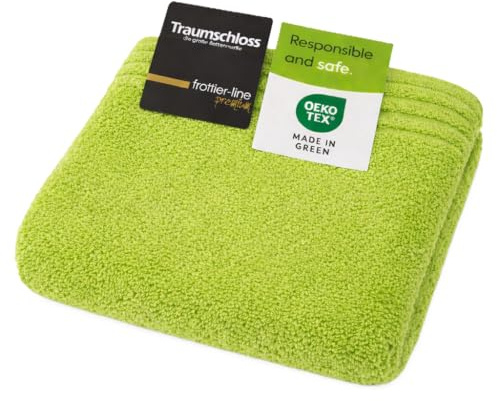 Traumschloss Frottier-Line Premium hautsympathisches Handtuch aus Baumwolle, Farbe:grün, Größe:50x100