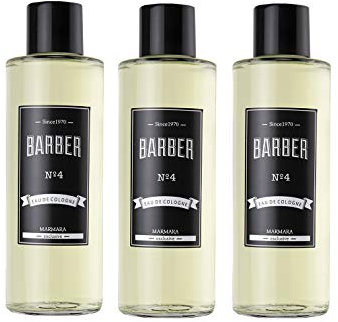 MARMARA BARBER Eau de Cologne Herren 500ml No.4 im Glas Flacon After Shave Men Duftwasser Rasierwasser Männer, Erfrischt kühlt langanhaltender Duft Herren Desinfizierend 70% Alkohol (3x Nr.4 (500ml)