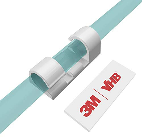 Clips Câbles Adhésifs Rangement de Câbles, XIAOXI Gestion de Câble Support Organiseur de Fils Electriques pour Cordon dans la Voiture, la Maison ou le Bureau - Lot de 40 (Blanc)