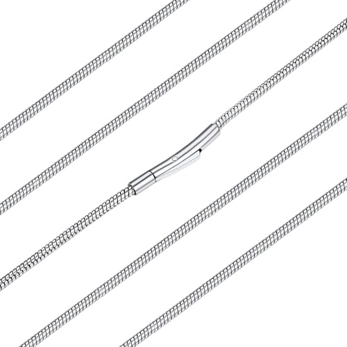 ChainsHouse Herren Damen Schlangenkette Edelstahl Halskette 1.5/2/2.5/3mm Schlangen Kette Silber/Gold/Schwarz dünne Kette Snack Chain Necklace Accessoire für Anhänger Halsschmuck, Länge 41-76cm