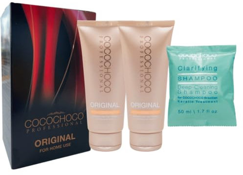 Cocochoco Professional Keratin Starter Kit - Brasilianisches Keratin Glättung (200 ml), Clarifying Shampoo (50 ml)