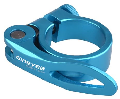 Azarxis Collier de Selle de Vélo en Alliage d'Aluminium Collier de Serrage VTT Antivol pour Tige de Selle 25,4 mm 28,6 mm 31,8 mm 34,9 mm (02 Bleu, 34,9 mm)