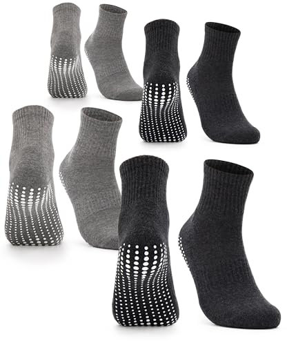 Occulto Damen Stoppersocken 80% Baumwolle 2-4 Paar (Modell: Madeleine) 4 Paar| Schwarz,Grau 35-38
