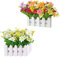 2 Pièces Plantes à Fleurs Artificielles, Artificielles en Pot Plante Fleur, Fleurs Artificielles avec Clôture, Marguerite Artificielle Pot de Fleurs, Pour Maison, Mariage, Hôtel, Terrasse, Bureau