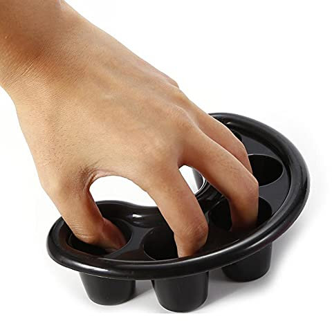 AKOAK 1 paquete de cinco dedos burbuja mano tazón de plástico para ablandar la cutícula suavizar el esmalte de uñas eliminación práctica casera herramienta de arte de uñas (negro)