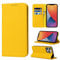 Copmob Phone Case iPhone 13 Pro Max,Flip Genuine Leather Wallet Case,[4 Slots][Magnetic closure][With Lanyard],Protective Cover Case for iPhone 13 Pro Max - Yellow