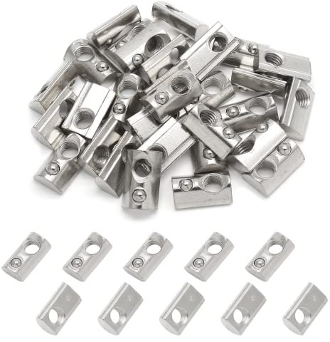 Qjaiune 30 Stück M8 Feder-T-Mutter 4040 Aluminium-Extrusions-T-Muttern, einrollbare T-Federmuttern, CNC-Router, 4040 Serie Aluminium-Extrussionsprofil mit Schlitz 8 mm