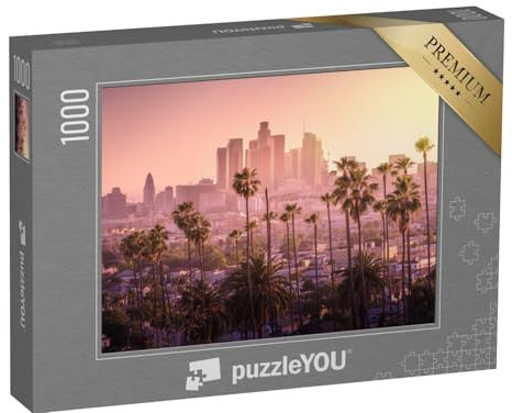 puzzleYOU: Puzzle 1000 Teile „Skyline von Los Angeles im Sonnenuntergang, Kalifornien, USA“ – aus der Puzzle-Kollektion USA, Skylines