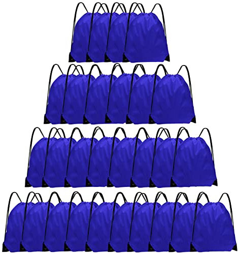 Grneric Kordelzug-Rucksack Bulk String Rucksack Kordelzug Taschen Cinch Sack Gym Sport Reisen String Bag für Männer Frauen, Marineblau, 28, Kordelzug