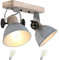 Deckenlampe Vintage 2 Flammig silber Deckenlampe Industrial Style Industrie Lampen Deckenlampe Holz Vintage Deckenlampe Schlafzimmer Holz Küchenlampe Vintage Deckenlampe Industrie incl. E27 LED