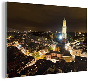 Glasbild Glasfoto Wandbild Bilder Deko 150x100 cm Utrecht - Licht - Dom