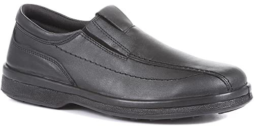 Leather Slip On Shoes - Black Size 8