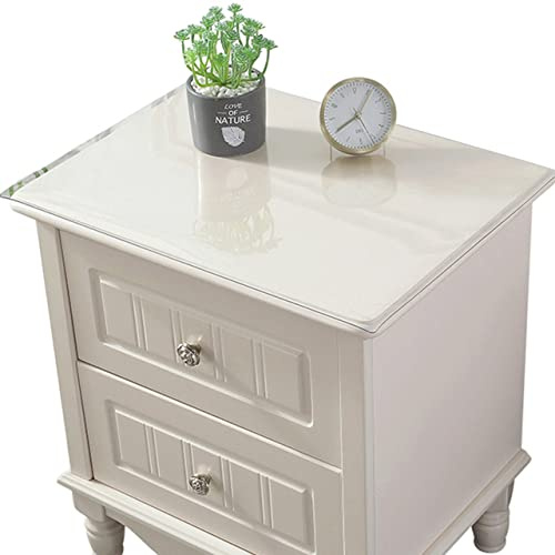 DG Catiee Protector de Mesa de PVC de plástico Transparente, Alfombrilla de mesita de Noche, Alfombrilla Rectangular Mate, Cubierta de Mesa Impermeable a Prueba de Polvo, Lavable