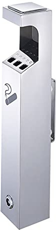 FEATUR Cendrier sur pied, cendrier mural verrouillable en métal, cendrier mural, cendrier sur pied au sol, cendrier commercial extérieur en acier inoxydable, porte-cigarettes