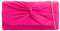 Suede Pleated Style Bridal Prom Wedding Evening Clutch Party Purse Hand Bag (Fuchsia Pink)