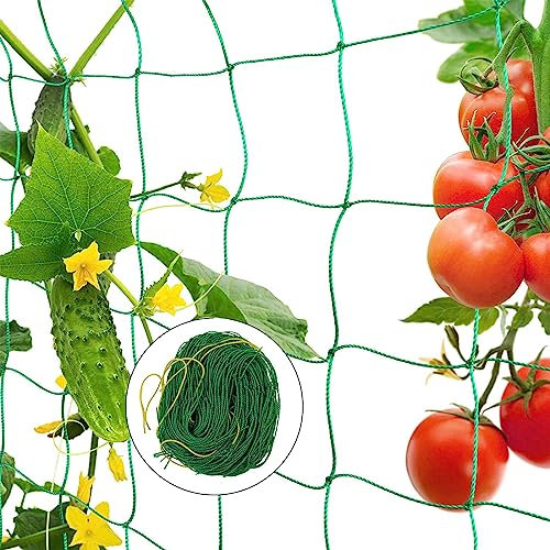 LSRVNM Ranknetz für Gurken mit Großen Maschen, Pflanze Ranknetz, Tomaten Rankhilfe, Rankgitter Pflanzenstütze für das Perfekte Wachstum von Tomaten, Gurken und Kletterpflanzen (1.8X1.8m)