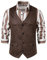 MakingDa Cowboy-Weste, Wildleder, V-Ausschnitt, lässig, klassisch, Vintage, Lederweste, Westernkostüm, coffee, L
