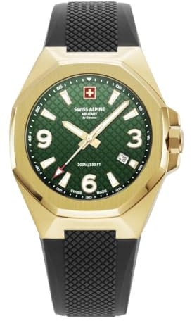 Swiss Alpine Military by Grovana Herren Analog Schweizer Quarzwerk Uhr mit Silikon Armband 7005.1814SAM