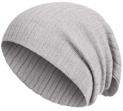 SERIMANEA Mütze Herren Mütze Damen - 100% Merinowolle - Beanie Herren - Slouch Beanie Wollmütze Herren - Mütze Grau Herren