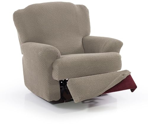 FAVERTI® Housse Super élastique pour Fauteuil Relax de 70 à 90 cm Modèle NOVELE | Housse de Fauteuil inclinable Pieds séparés | Protecteur de qualité en Tissu Jacquard Toucher Coton