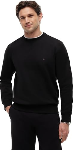 Tommy Hilfiger Herren Sweatshirt Essential Fleece Crew Neck Regular Fit, Schwarz (Black), M