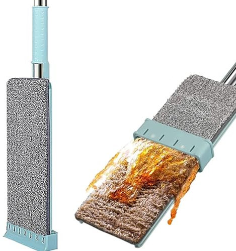 DFANCE Trapeador Plano Grande,Fregona Profesional de Microfibra,Mopa de Seco y Húmedo,Trapeador Giratorio de 360°,para Limpieza de Pisos de Madera Dura Azulejos Laminado