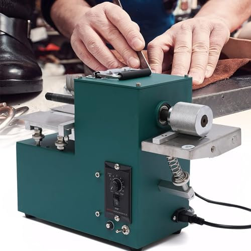 AmnoOL Divisor de Cuero,Máquina cortadora de Tiras de Cuero eléctrica de 40 W,Máquina cortadora de Correa de Cuero de Velocidad Ajustable 1400r/min,Herramienta de Corte cortadora de Papel para Bolsas